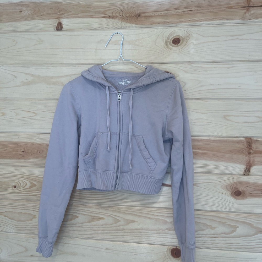Hollister Lavender Cropped Hoodie